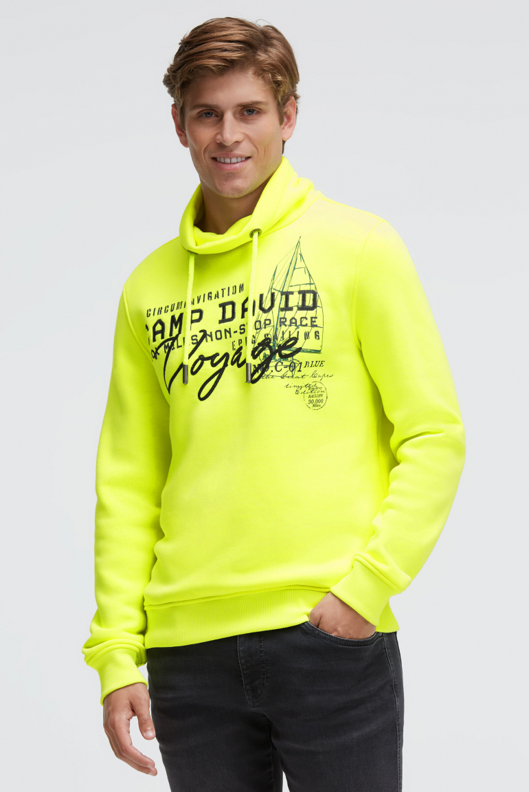 Sweatshirt mit Kragen und Artwork neon lime