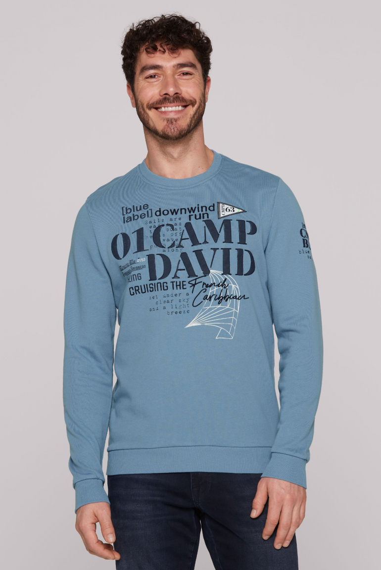 Sweatshirt mit Prints und Stickereien smokey sky