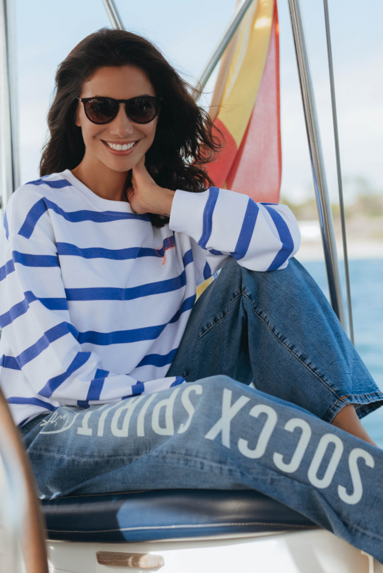 Sweatshirt mit Streifen-Design opticwhite