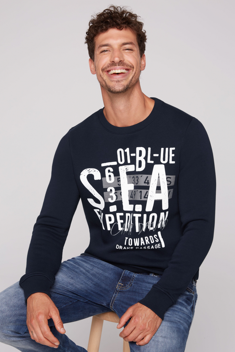 Sweatshirts mit Label Prints und Stickereien nautic navy