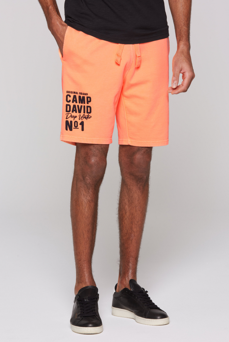 Sweatshorts mit Logo-Puff-Print speed orange