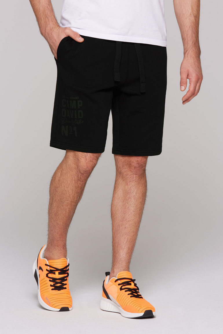 Sweatshorts mit Logo-Puff-Print black
