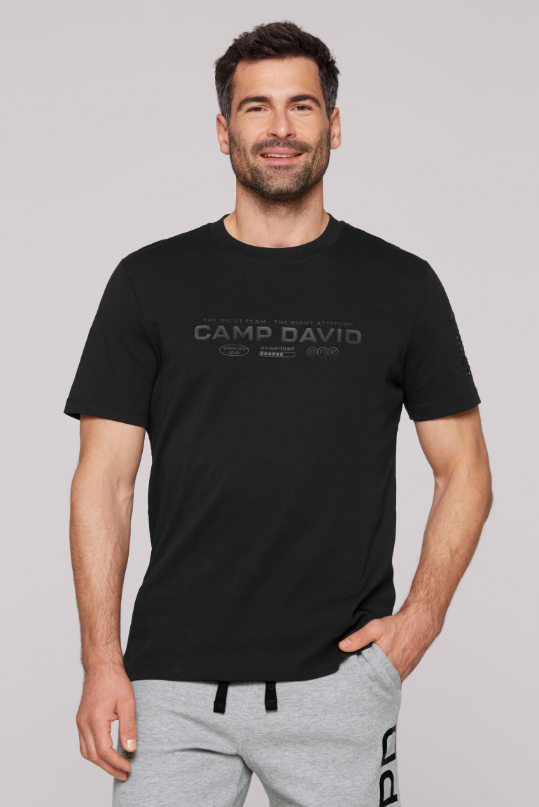 T-Shirt aus Interlock-Jersey mit Rubber Prints black