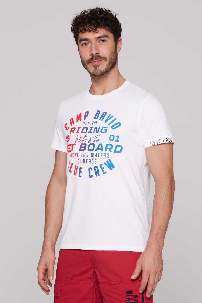 T-Shirt mit Gradient Puffprint opticwhite