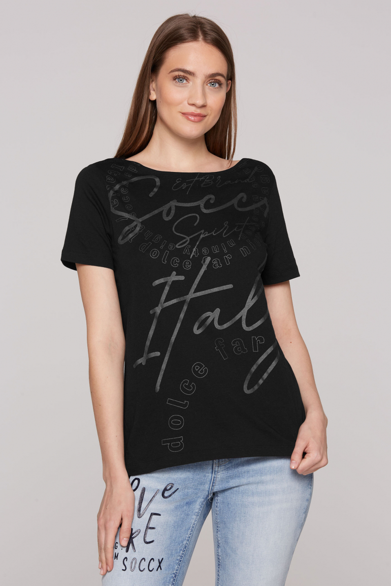 T-Shirt mit Logo Artwork black