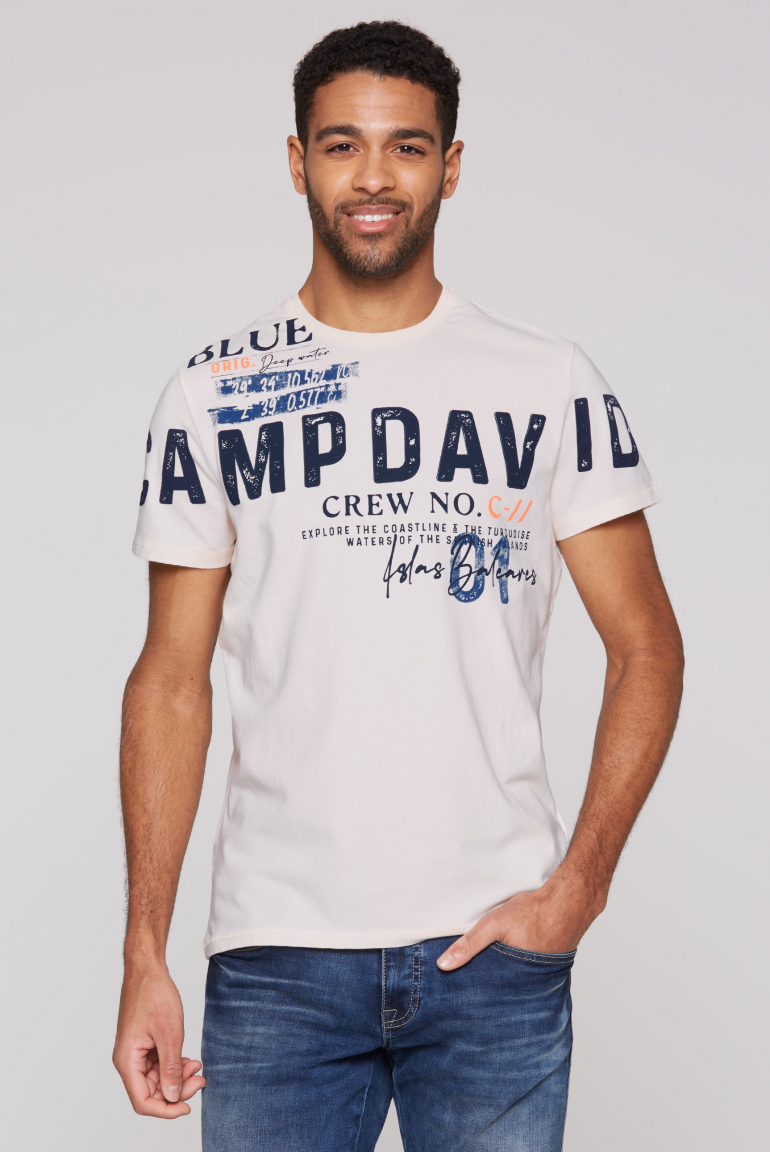 T-Shirt mit Logo-Design ecru