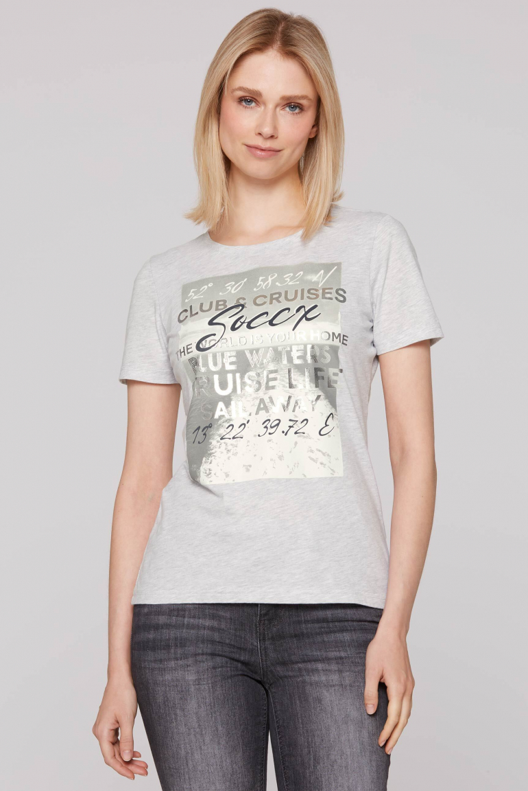 T-Shirt mit Photoprint grey melange