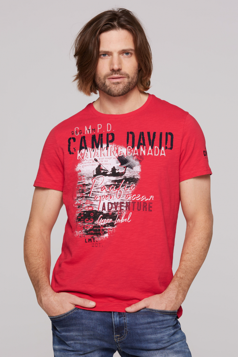 T-Shirt mit Photoprint red orange