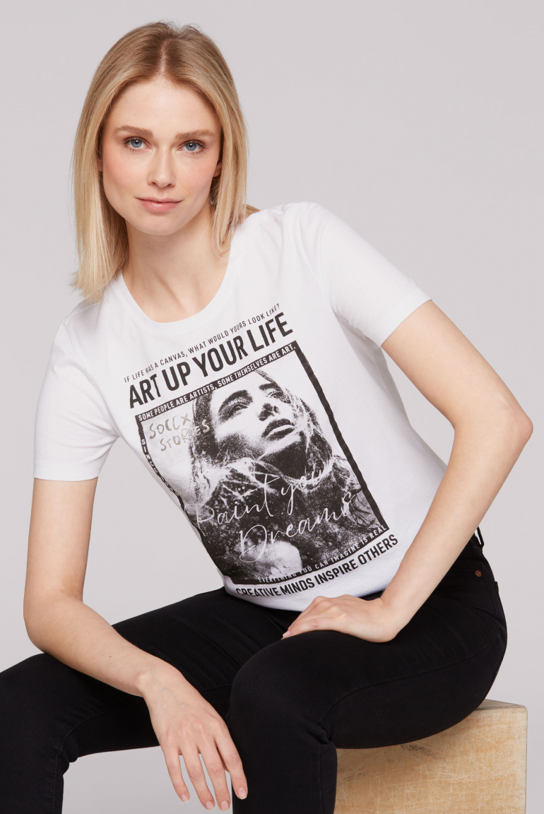 T-Shirt mit Photoprint opticwhite