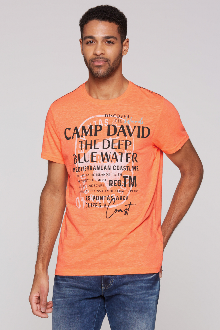T-Shirt mit Print-Artworks speed orange