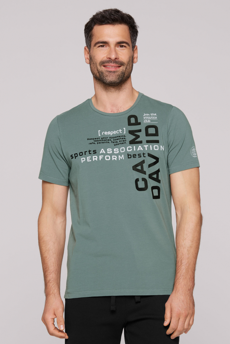 T-Shirt mit Rubber Print dark sage