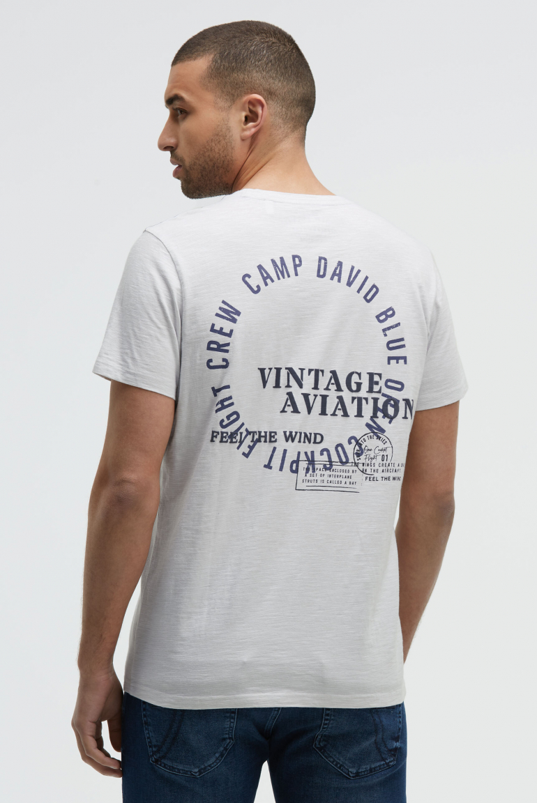 T-Shirt mit Streifen-Design und Rücken-Print