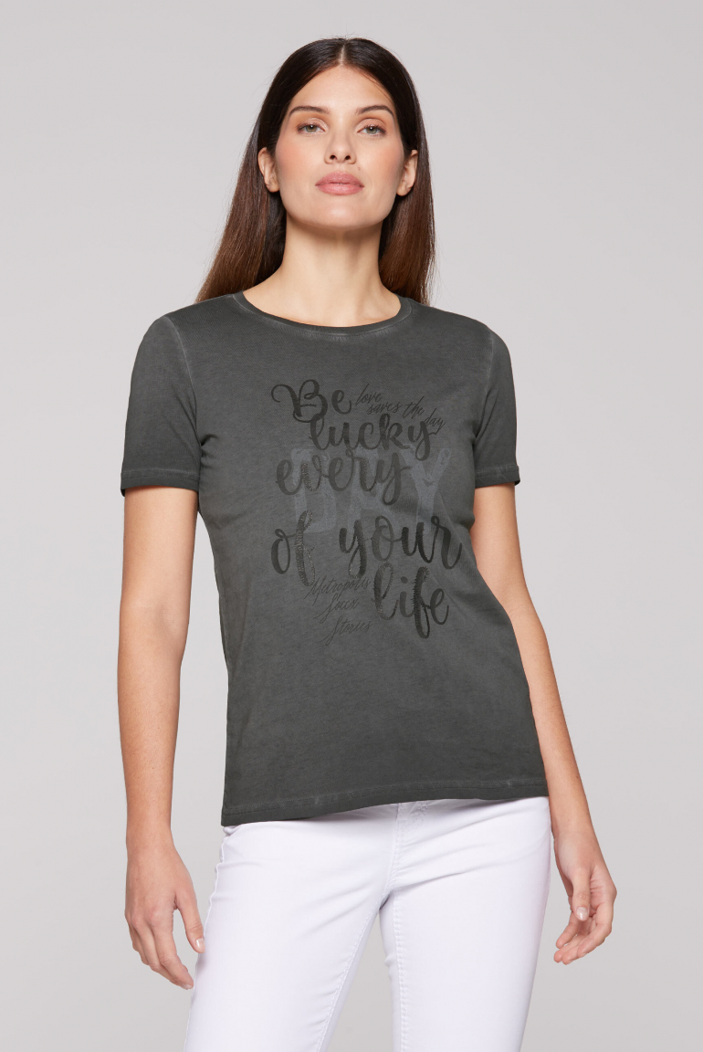 T-Shirt mit Wording Print black