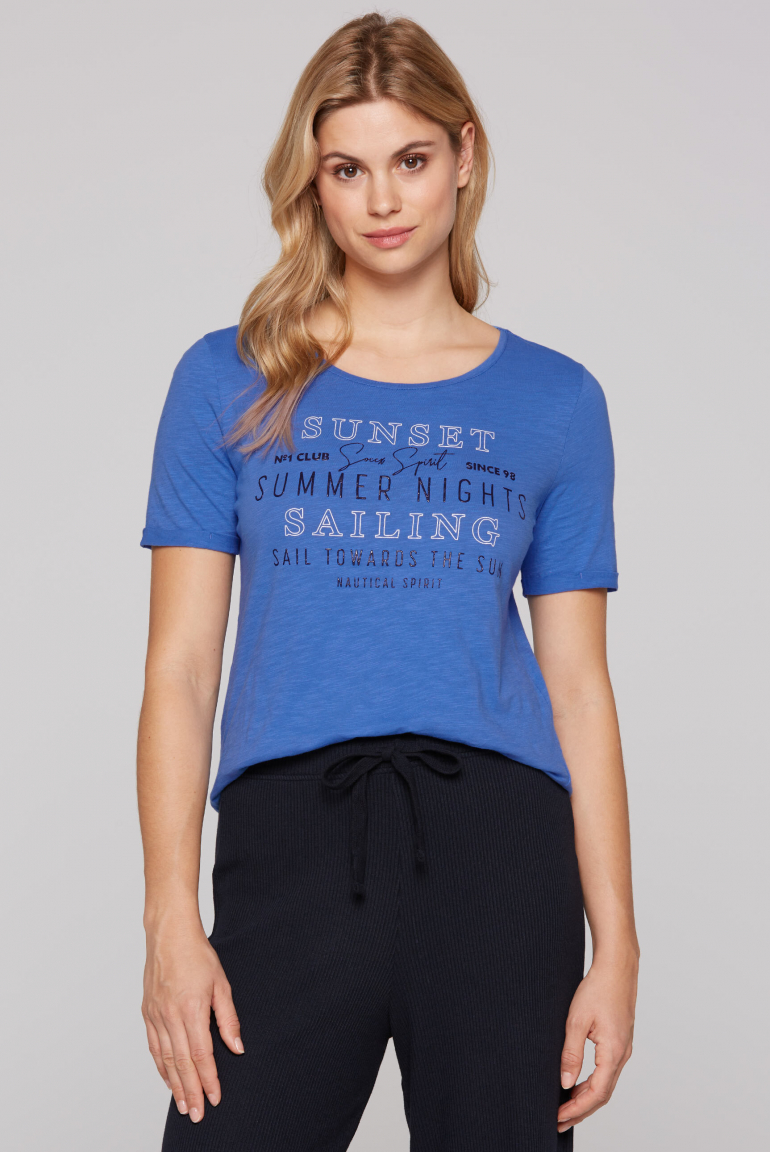 T-Shirt Relaxed Fit mit Artwork vividblue