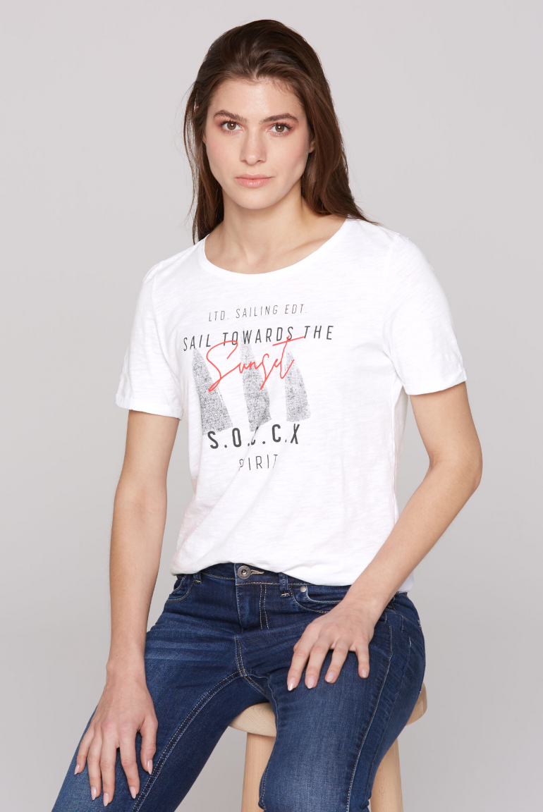 T-Shirt Relaxed Fit mit Artwork opticwhite