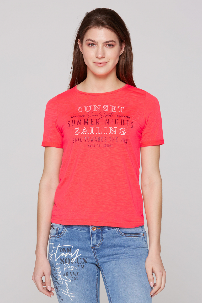 T-Shirt Relaxed Fit mit Artwork flashy red