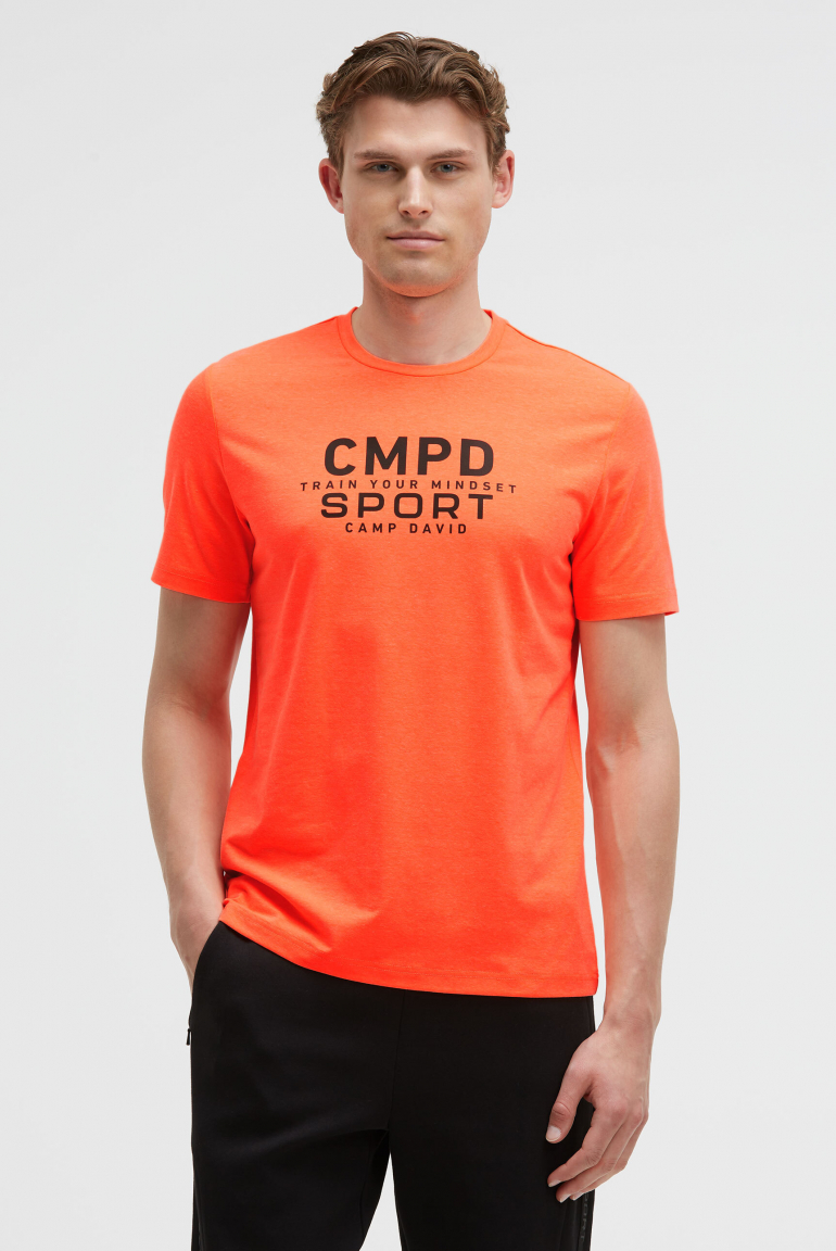 T-Shirt Rundhals mit Logo Artwork neon fire