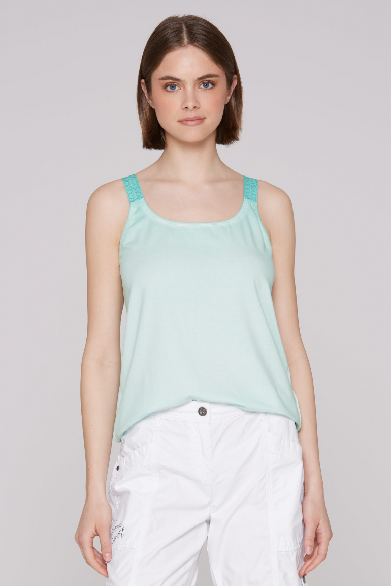 Top Inside Oil Dyed mit Logo-Trägern aqua splash