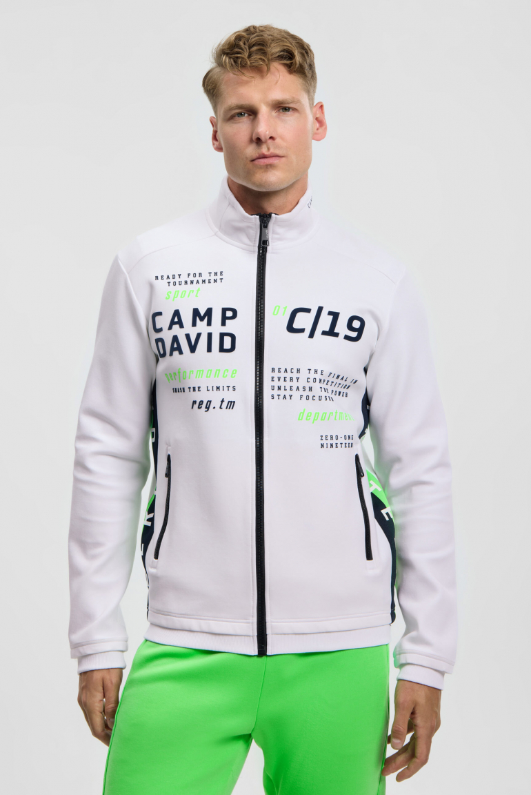 Trainingsjacke aus Interlock mit Logo Artworks white