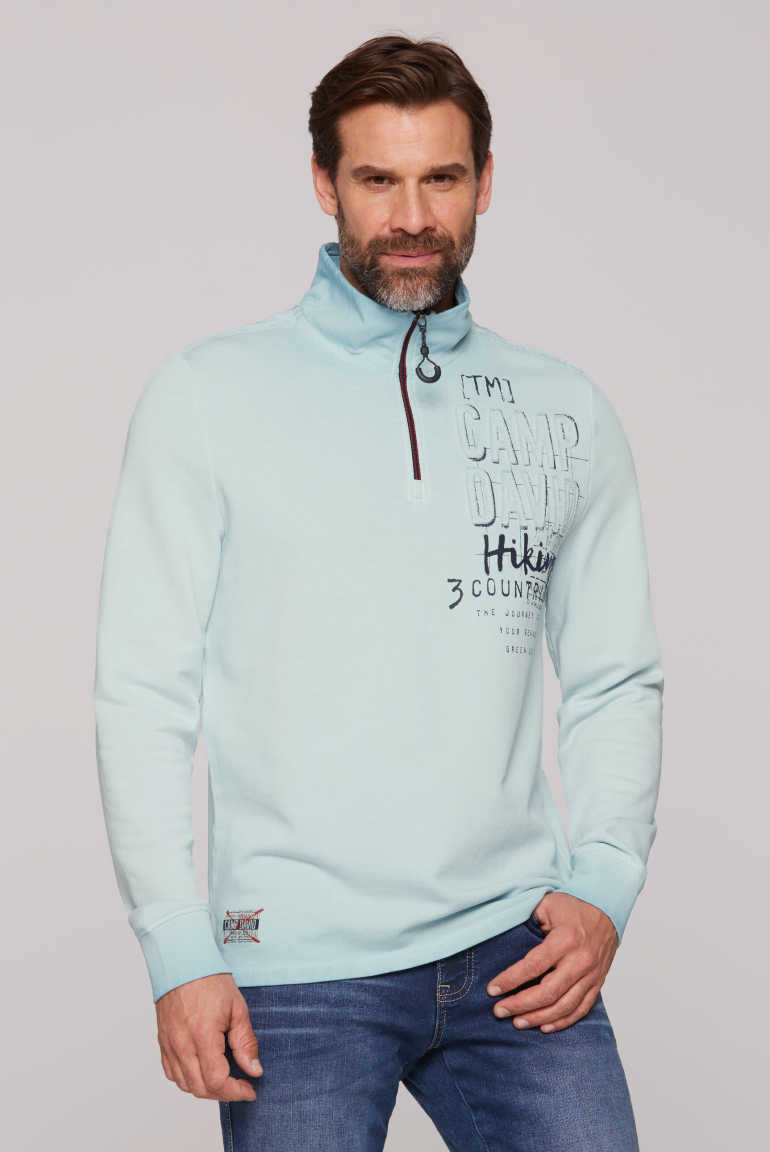 Troyer-Sweatshirt mit Label-Applikationen fresh breeze