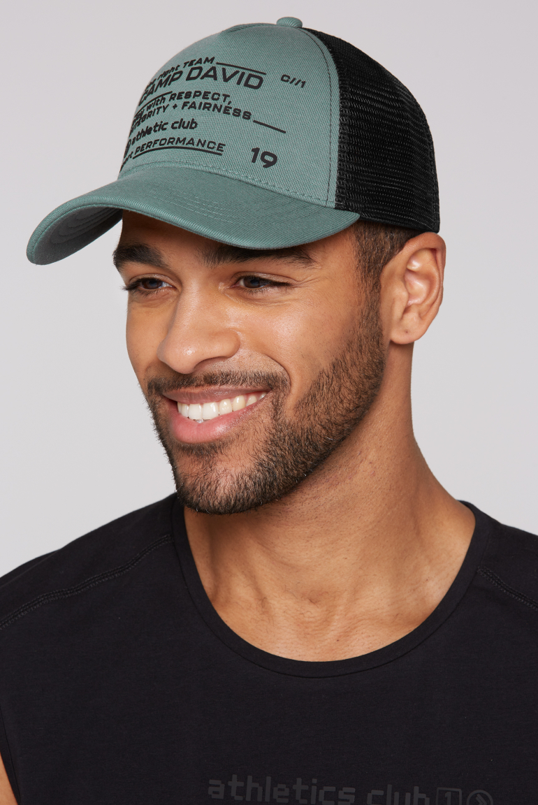 Trucker Cap mit Rubber Artwork dark sage