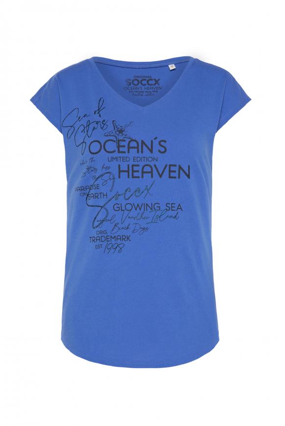Ärmelloses V-Shirt mit Print Artwork heaven blue