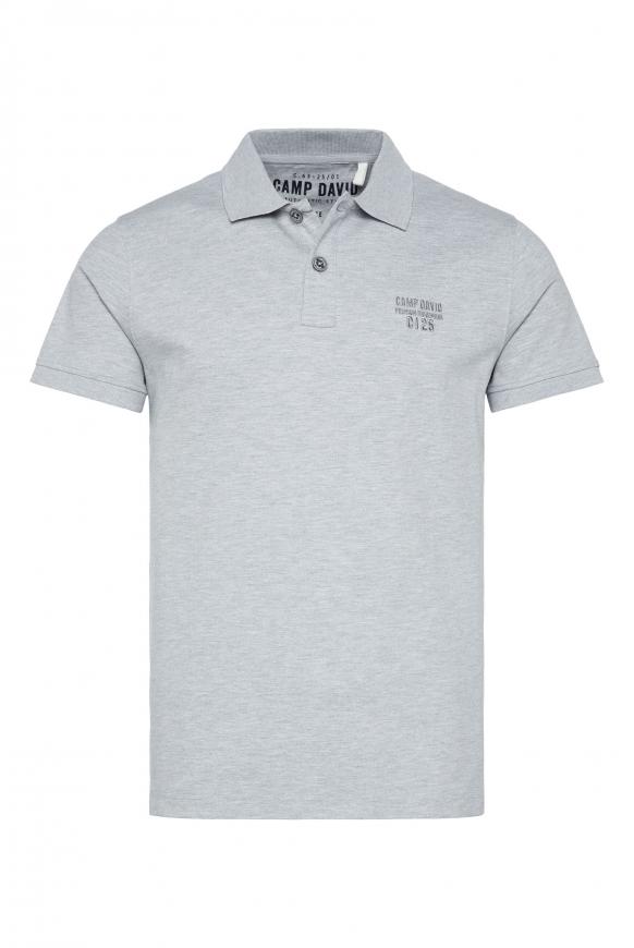 Basic Pikee-Polo mit Logo-Stickerei grey melange