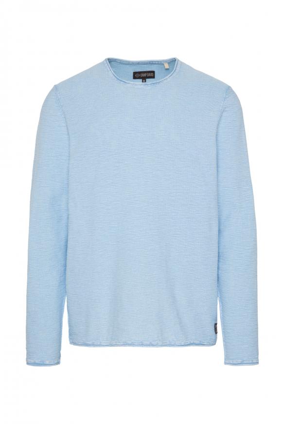 Basic Pullover in Linksstrick summer blue