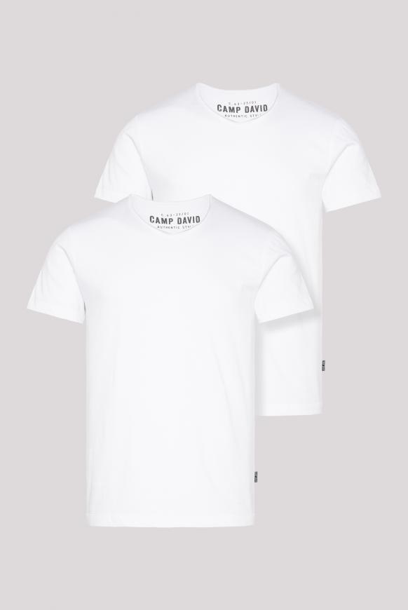Basic T-Shirt V-Neck 2er-Pack opticwhite