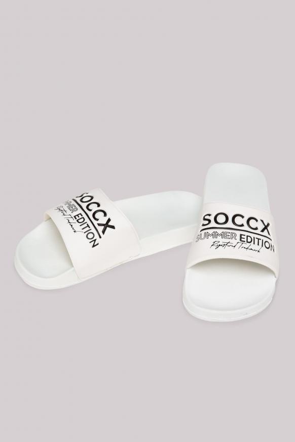 Beach Slipper mit Logo Design white