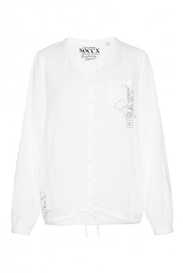 | SOCCX Belly-Bluse opticwhite DAVID mit CAMP & Rücken-Artwork