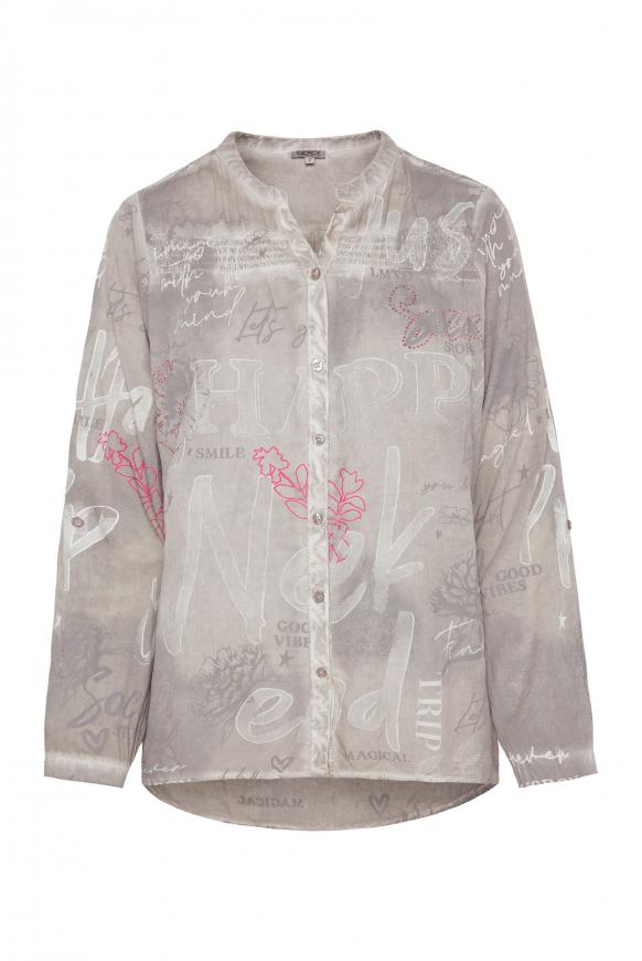 CAMP DAVID & SOCCX | Bluse Inside Oil Dyed mit All Over Print pale sand