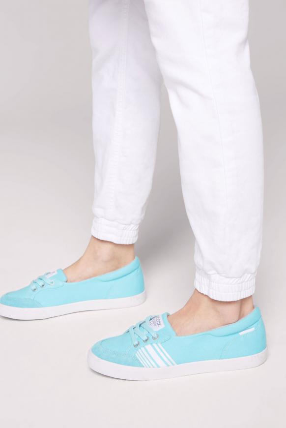 Canvas Ballerina mit Streifen-Design blue lagoon