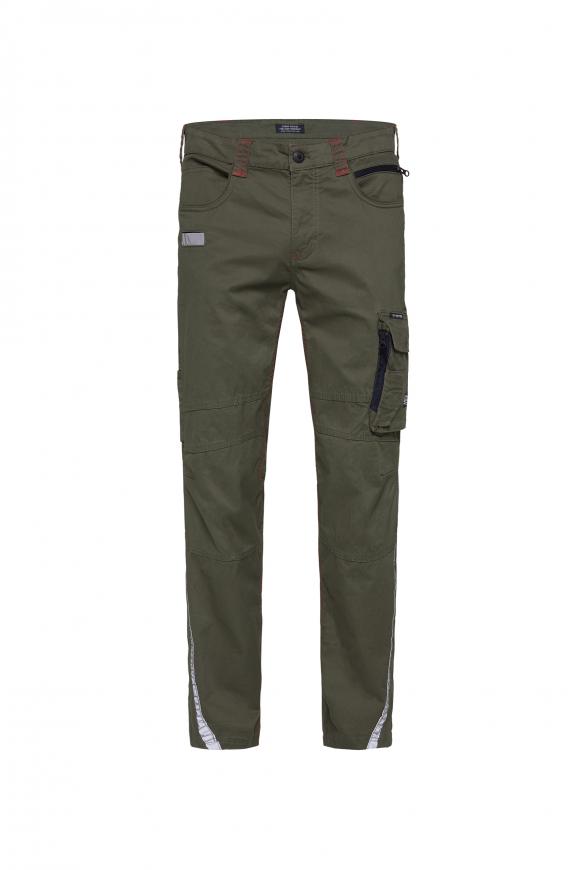 Cargohose mit Tapes, Print und Taschen medium khaki