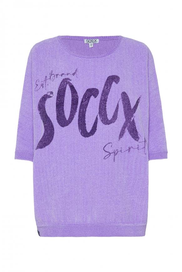Chenille-Pullover mit Glitzer-Logo faded lavender
