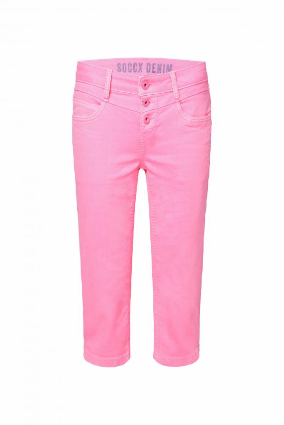 Coloured Capri Jeans LY:IA mit Knopfleiste paradise pink