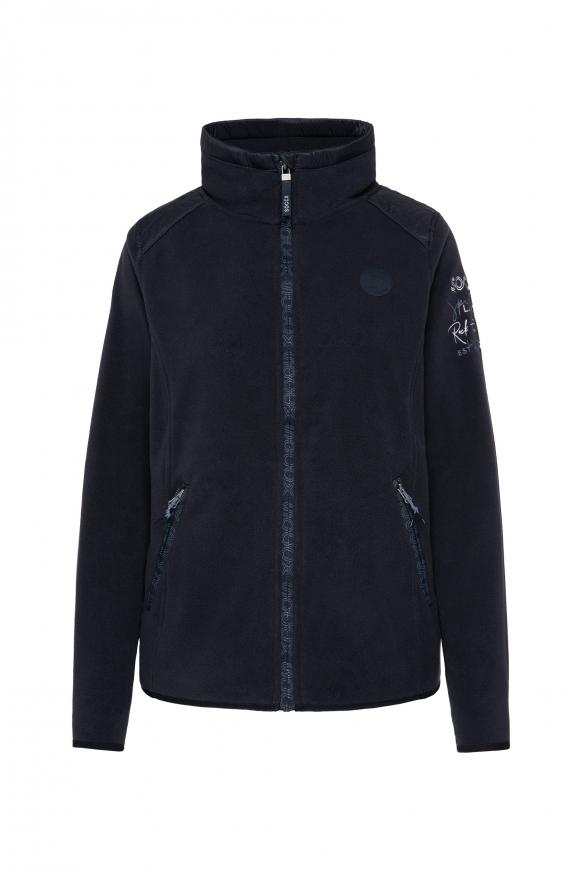 Fleecejacke im tonigen Materialmix blue navy