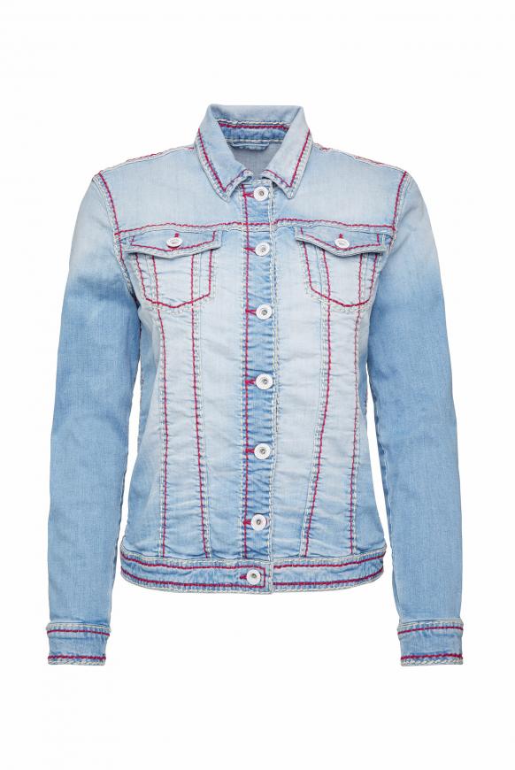 Gebleachte Jeansjacke LI:ND mit Kontrastnähten sunny bleached