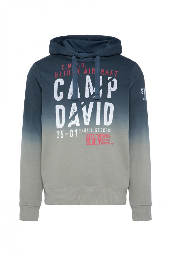 Hoodie Dip Dye mit Logo Print khaki / reef blue