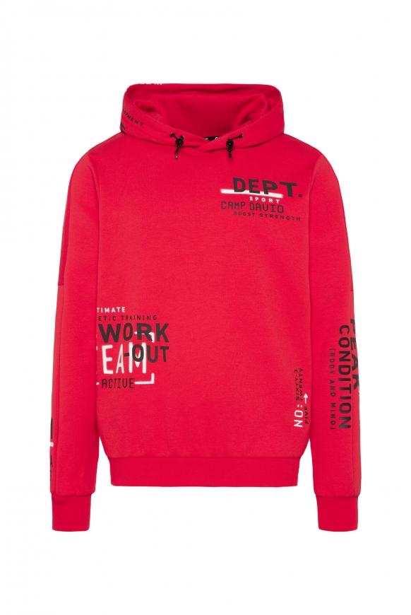 Hoodie mit Rubber Prints power red