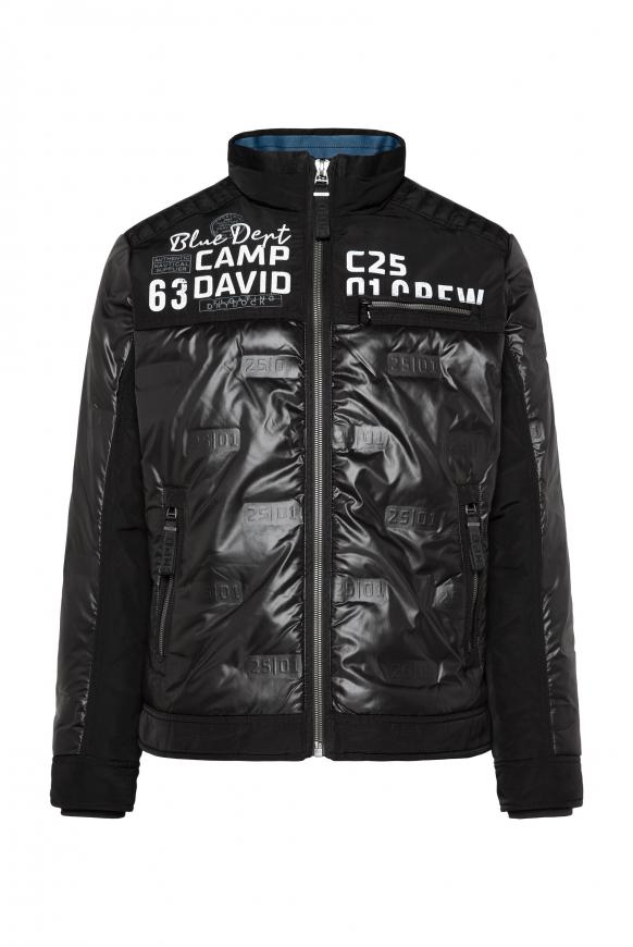 Jacke im Materialmix mit Prägedruck black