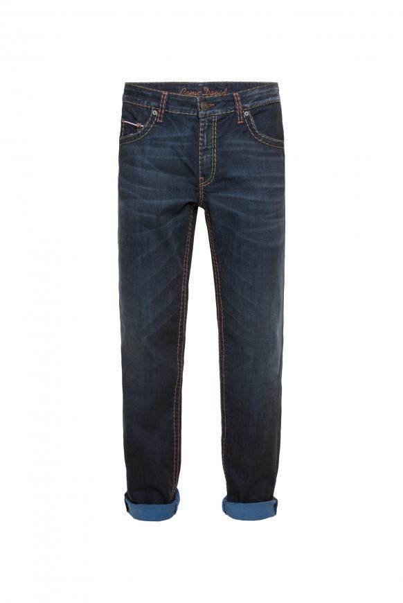 Jeans CO:NO mit breiten Nähten und gefärbter Innenseite blue black vintage