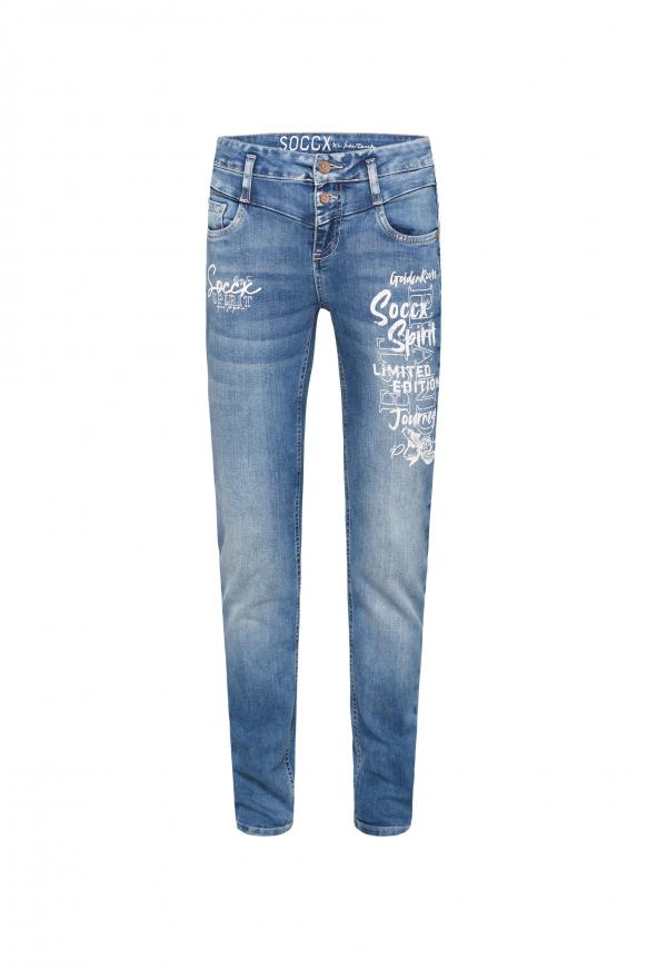 Jeans KA:RA mit Label Prints mid blue printed