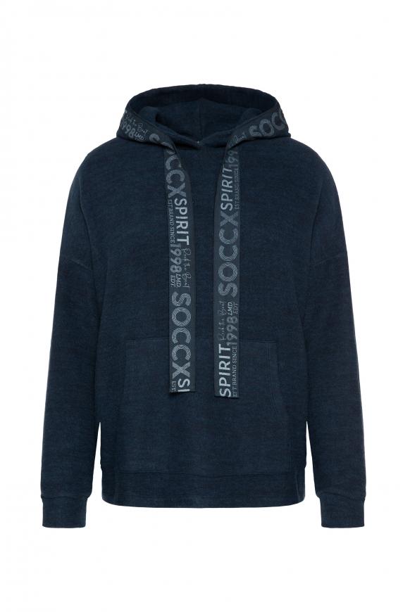 Kapuzenpullover mit Logo-Tape blue navy