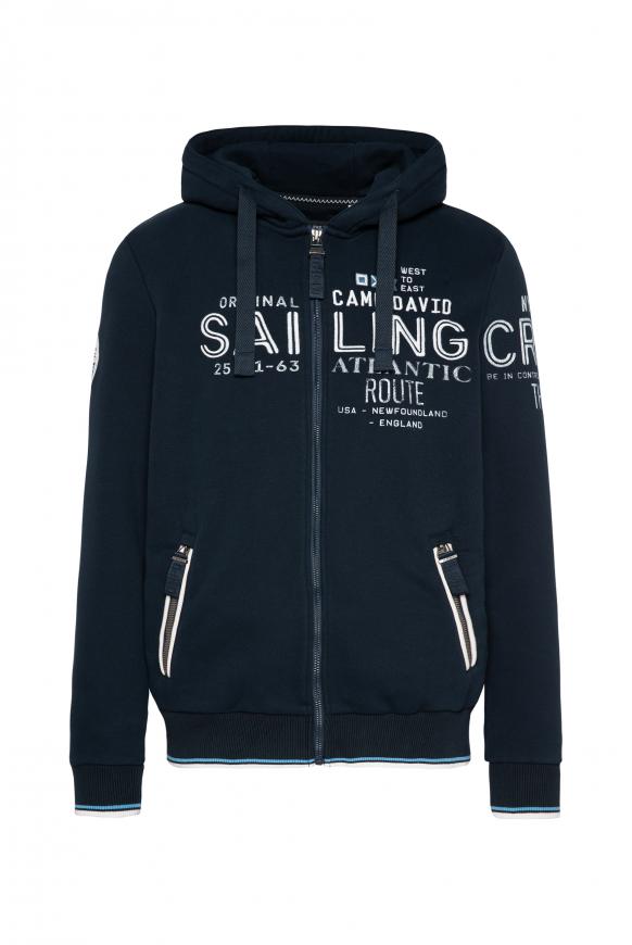 Kapuzensweatjacke mit plakativen Artworks blue navy