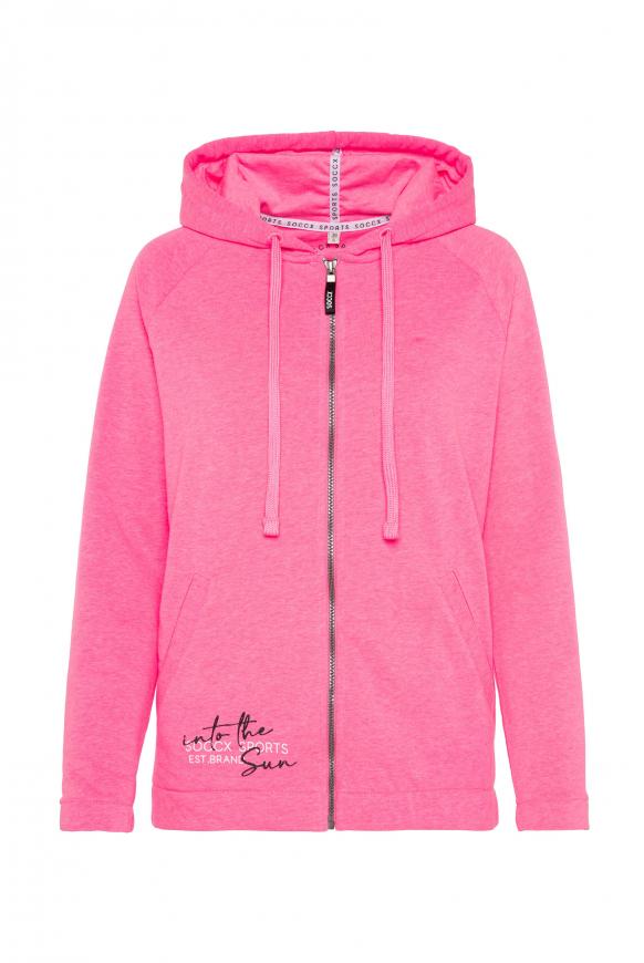 Kapuzensweatjacke mit Rücken-Artwork beach pink