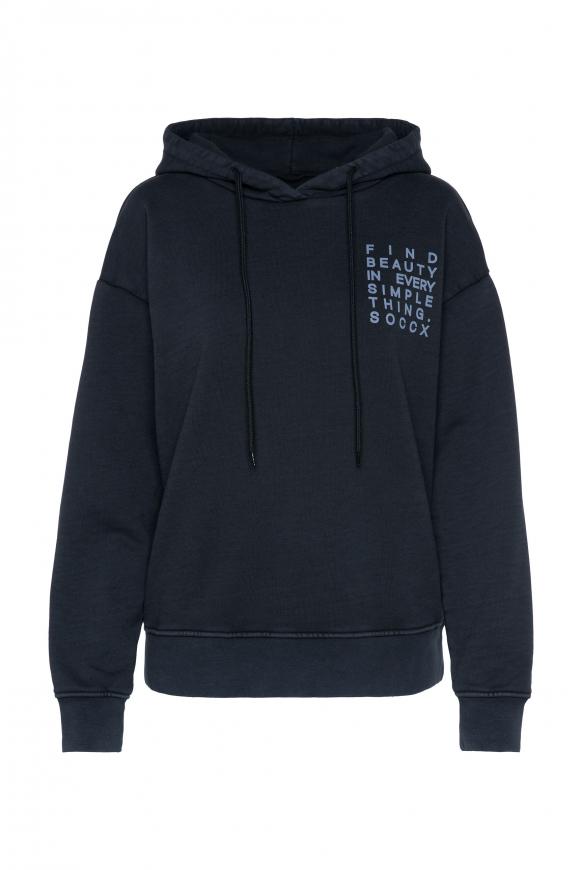 Kapuzensweatshirt mit kleinem Label Print black