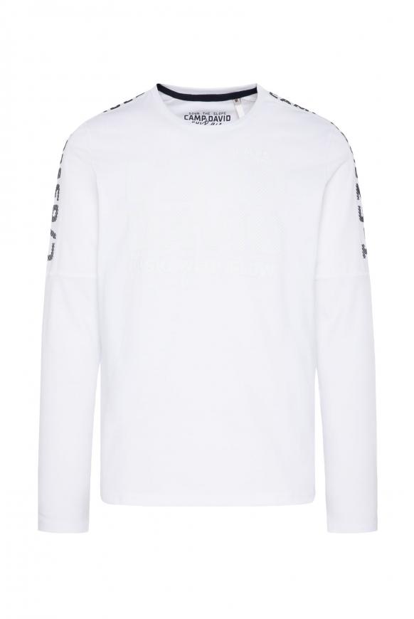 Langarmshirt mit Schulter-Artwork opticwhite