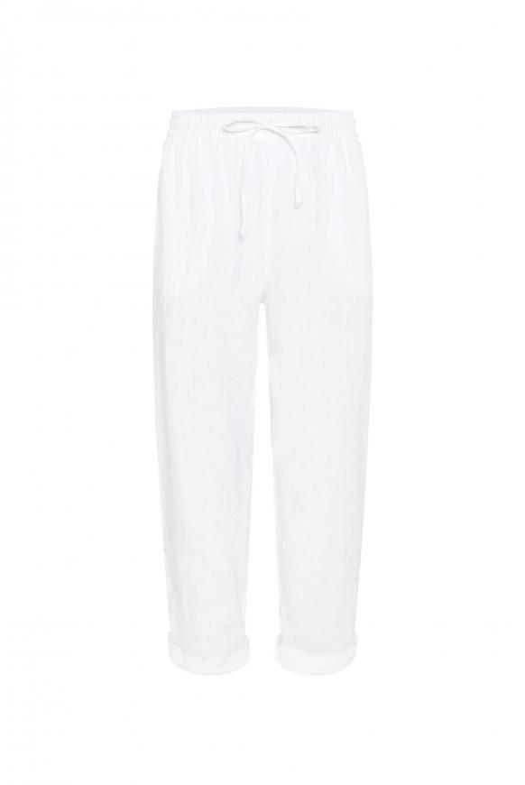 Leinenhose mit Turn-Up-Saum opticwhite