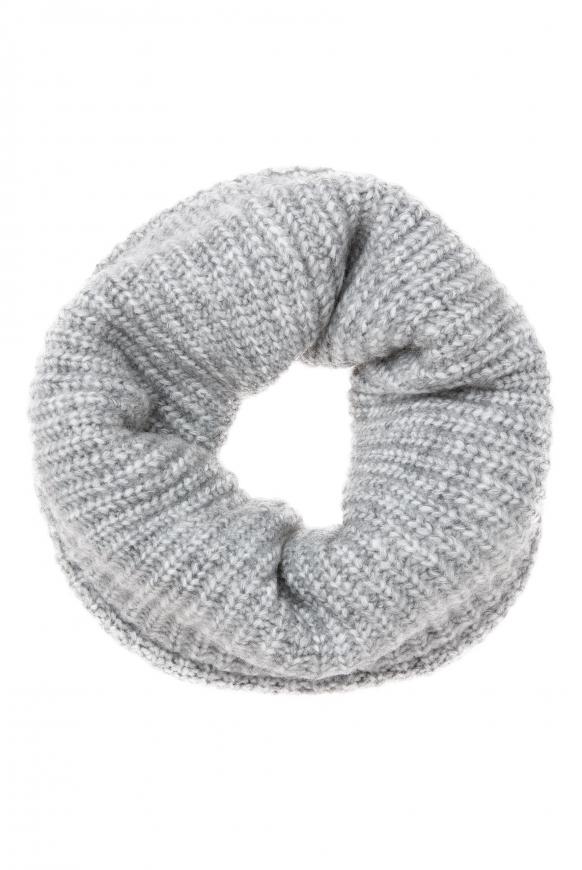 Loop-Schal in Rippstrick grey melange